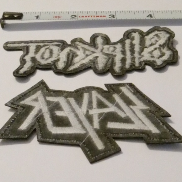 Slipknot & Slayer Sew On Patches Black & White Rock Bands Gothic - Picture 4 of 4